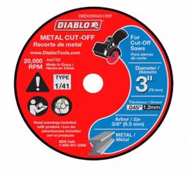 DIABLO 3 in. Metal Bonded Cut-Off Discs (5-Pack)