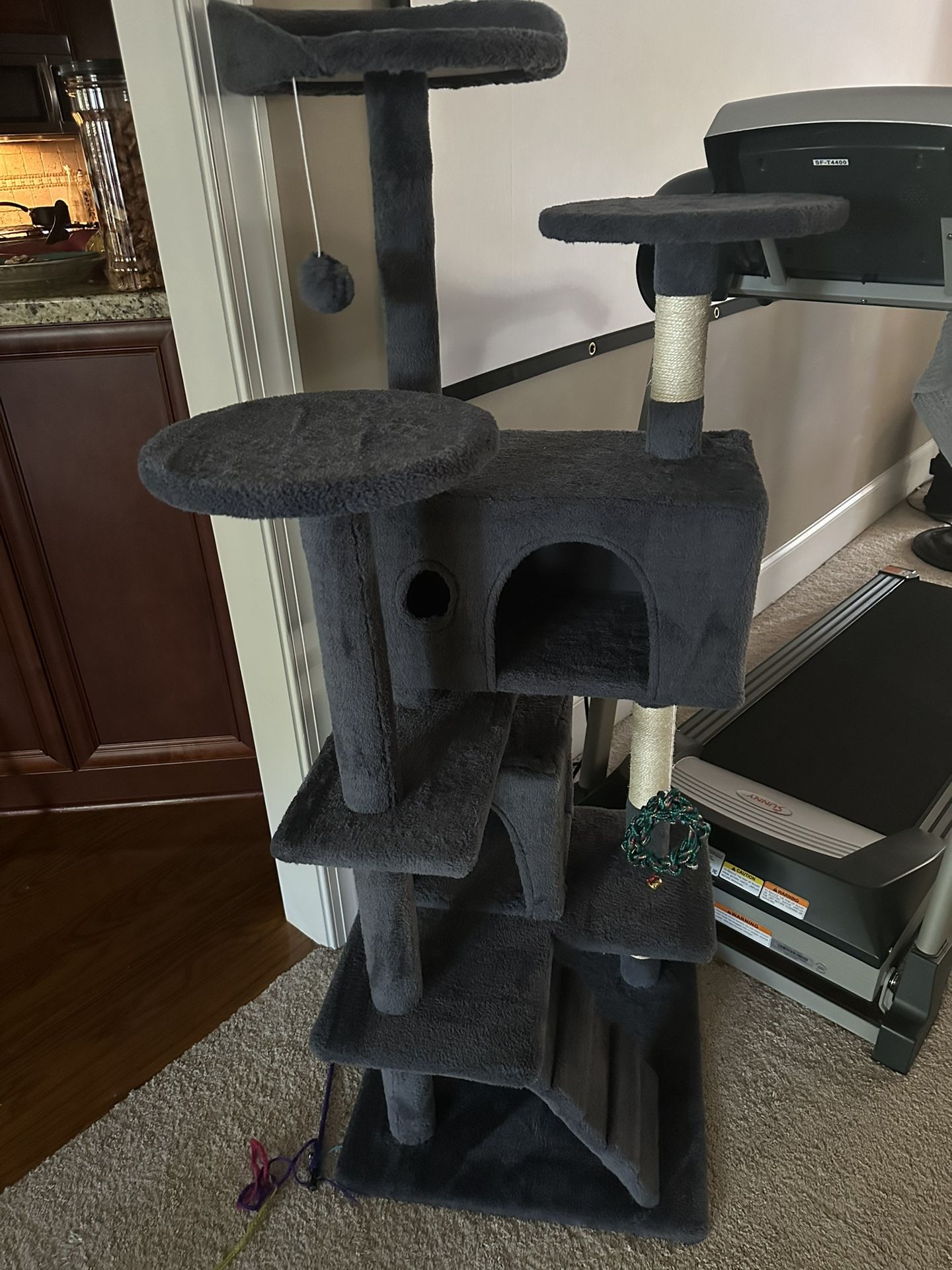 54 Inch Cat Tree Tower, Multi-Level with Cat Scratching Post Like New I Use Only few Days