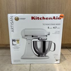 KITCHENAID ARTISAN TILT-HEAD STAND MIXER 5 QUART KSM150PSWH WHITE 