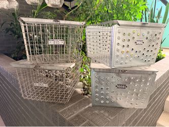 Vintage Metal Pool Locker Baskets