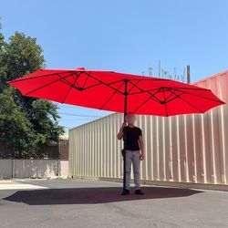 $95 (Brand New) Large 15 ft double sided umbrella outdoor patio garden yard (weight base not included)