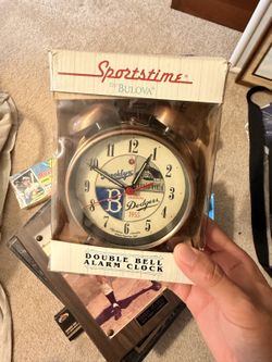 Bulova Sportstime Brooklyn Dodgers 1955 Alarm Clock - New in Box