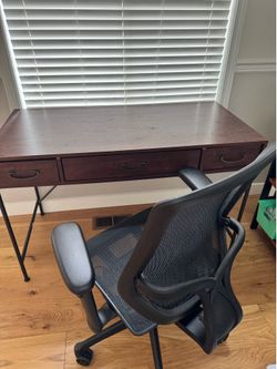 Computer desk and chair