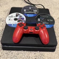 PS4 Slim Console And Controller 