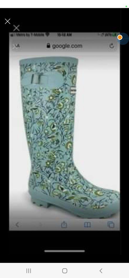 Smith & Hawken Women's Floral Flower Rain Garden Tall Boots Blue W7 W8 