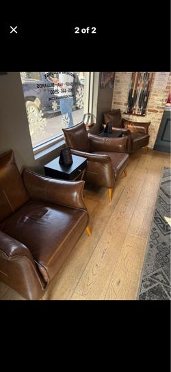 Real leather, Brown chairs excellent condition