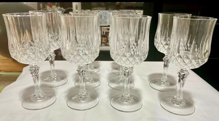 Set of 10 Crystal Wine Glasses