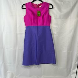 NWT Kate Spade ♠️ Blakely Color Block Brighton Pink Purple Silk Blend Dress Size 4