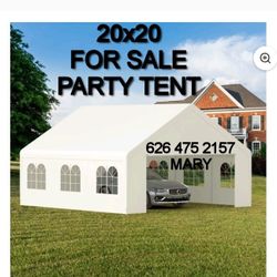20' x 20' Canopy Party Tent & Carport - Heavy Duty Outdoor Wedding Gazebo with 4 Sand Bags, Event Shelter Canopy for Outdoor Event, Wedding, Birthday 