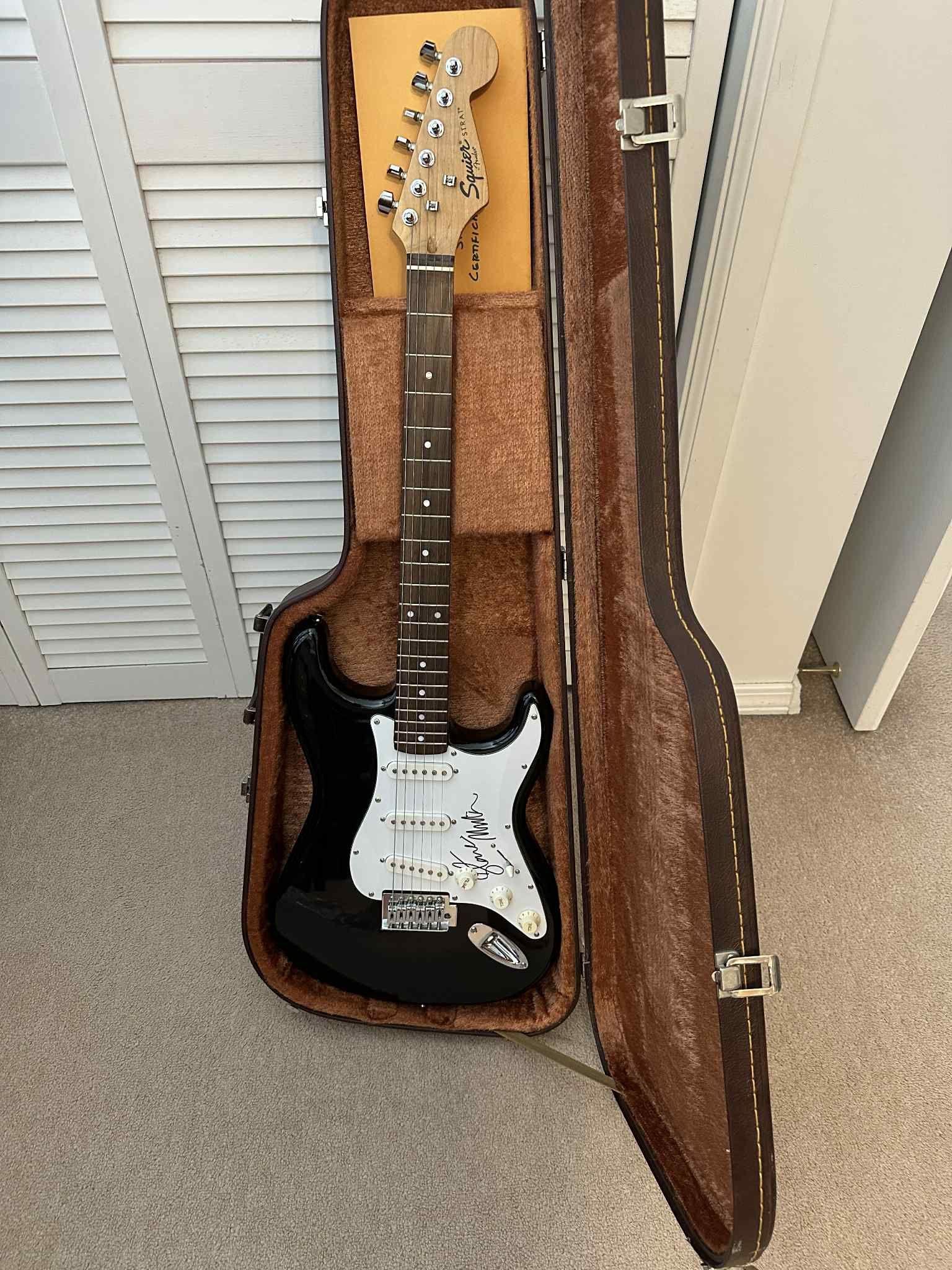 Fender Squier Strat Guitar Signed By Steve Miller