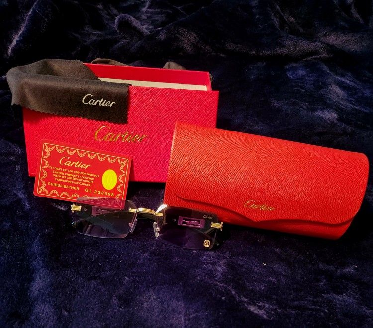 Cartier Rimless Sunglasses with Red Case