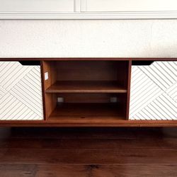 55" Touraco TV Stand Console White Brown/White - Opalhouse™