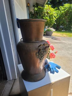 Victorian copper vase