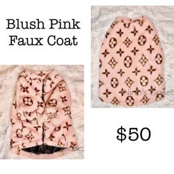 BLUSH PINK FAUX LOUI DOG COAT