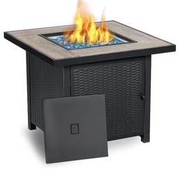 Propane Gas Fire Pit Table  with Fire Glass