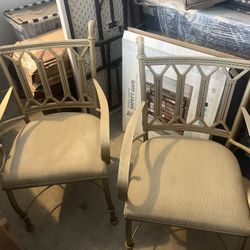 Two Gold Dinning Chairs 