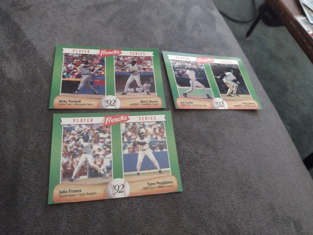 Baseball Card Bundle French's Bonds Puckett. Carter Gwynn, Franco Pendleton. Cash Porch Pickup Redmond