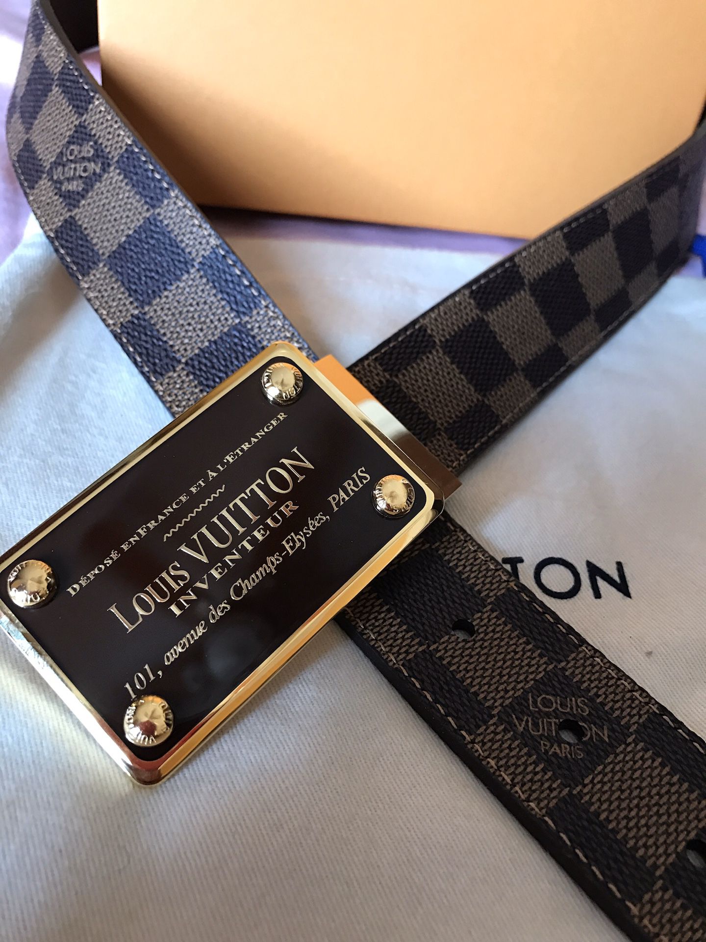 Best Mens Authentic Louis Vuitton Monogram Brown Leather Belt 95/38 for sale