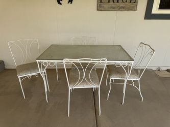 Vintage metal table and chairs