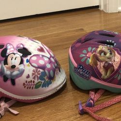 2 Toddler Size Bike Scooter Safety Kids Helmets Minnie Mouse And Paw Patrol $10 for both cash at pickup in Apex 