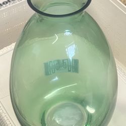 Green glass vase