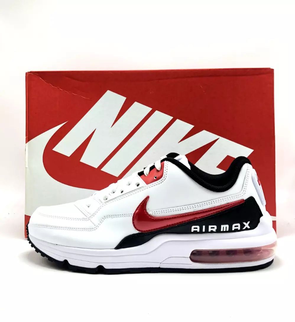 Men's Nike Air Max LTD 3 Running Shoes - White University Red Black - Size 9.5