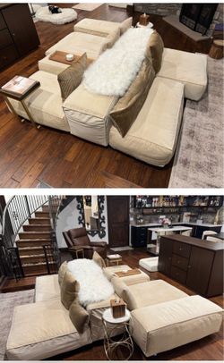 Modular Ivory Chenille Sofa