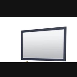 BEAUTIFUL VANITY MIRROR WITH BLUE TRIM!!