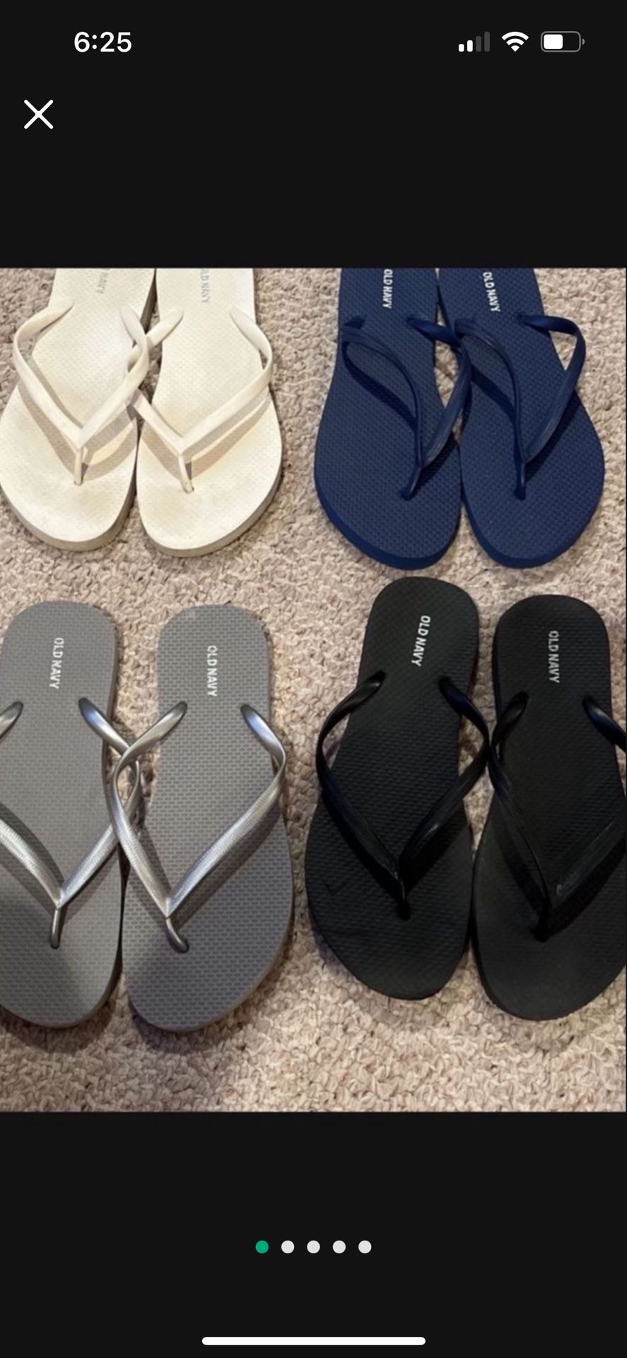 Flip Flops (Old Navy Size 9/10 Barely Worn ) All 4 For 15.00 Dollars