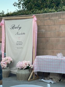 Custom baby shower fabric welcome sign