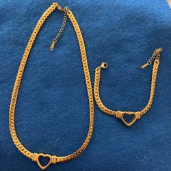 Heart Necklace & Heart Bracelet Heart