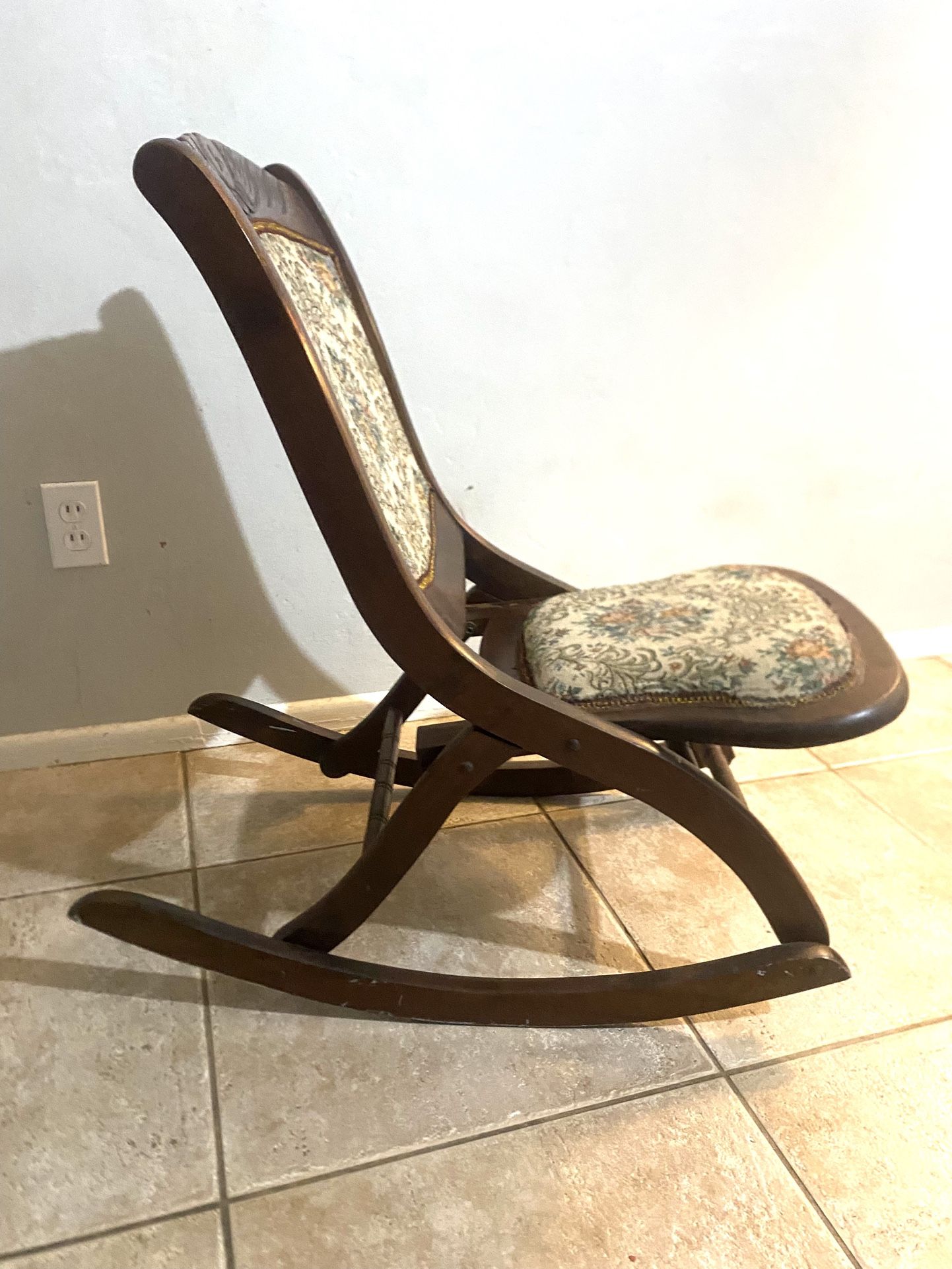 Antique Folding Wooden Rocking Chair