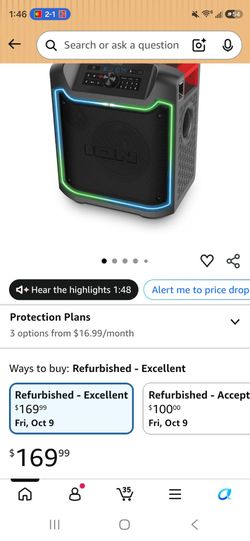 Ion Bluetooth Party Speaker with LED Lights