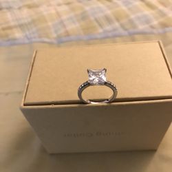  2 ct Princess Cut Diamond Engagement Ring for Women CZ Sterling Silver Size 6