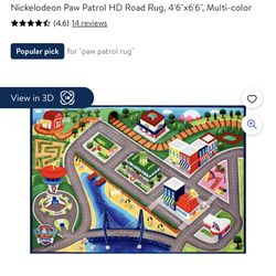 Nickelodeon Paw Patrol HD Road Rug, 4'6"x6'6", Multi-color