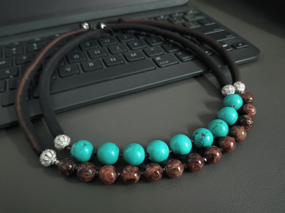 Turquoise & Brown Stone Necklaces