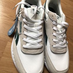 New Reebok Classic Nylon & Canvas White & Green Shoes