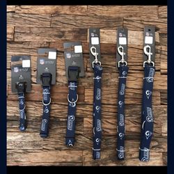 🐏 🏈 Los Angeles Rams Pet Leashes & Collars size s,m,l