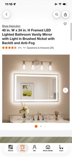 KeonJinn 40x24 LED Backlit Bathroom Vanity Mirror