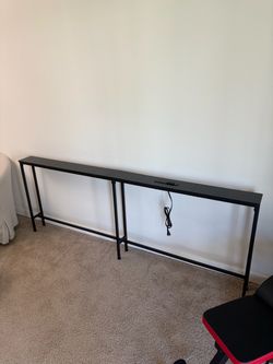 78" Sofa Table with Built-in Power Strip (2 AC Outlets & 2 USB Ports)