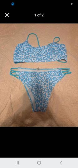 Blue Leopard Print Two-Piece Bikini Set xl