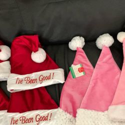 Santa Hats Red & Pink $3-$5 each, used & new. 