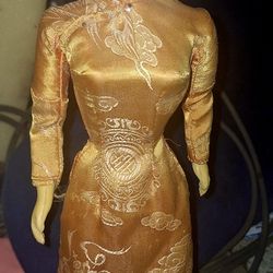 Rare Vintage Made In Viet Nam Doll 15 Inch On Wooden Platform 