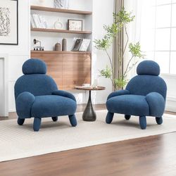 Modern Faux Sherpa Upolstered High Back Armless Accent Chair