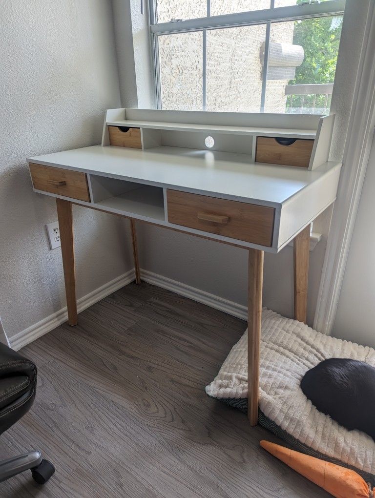 Bamboo White Desk