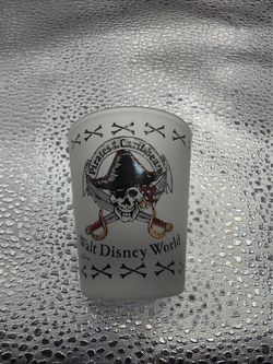 Walt Disney World Pirates Of The Caribbean Shot Glass Frosted Collectible 2.5"