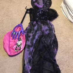 Witch costume girls xl 14/16