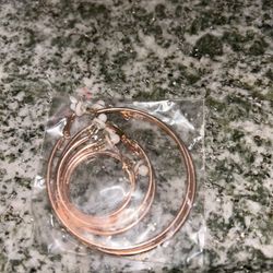 Gold Ring Earrings Multiple Sizes 