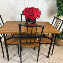 ☃️ Wooden Dining Table Set with 4 Chairs ☃️ 
