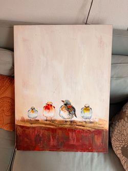 Wall art Original Bird Painting on Canvas